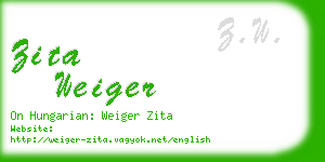 zita weiger business card